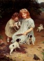 An Uninvited Guest idyllic children Arthur John Elsley pet kids